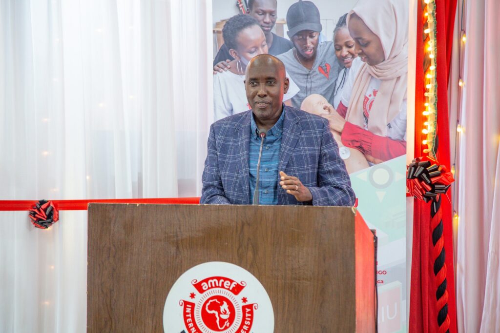 Kajiado Governor Joseph Ole Lenku at the Amref International University Strategic Plan (2022 – 2027) Launch
